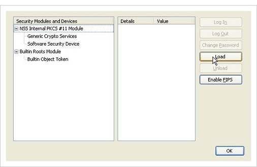 Security devices showing load button